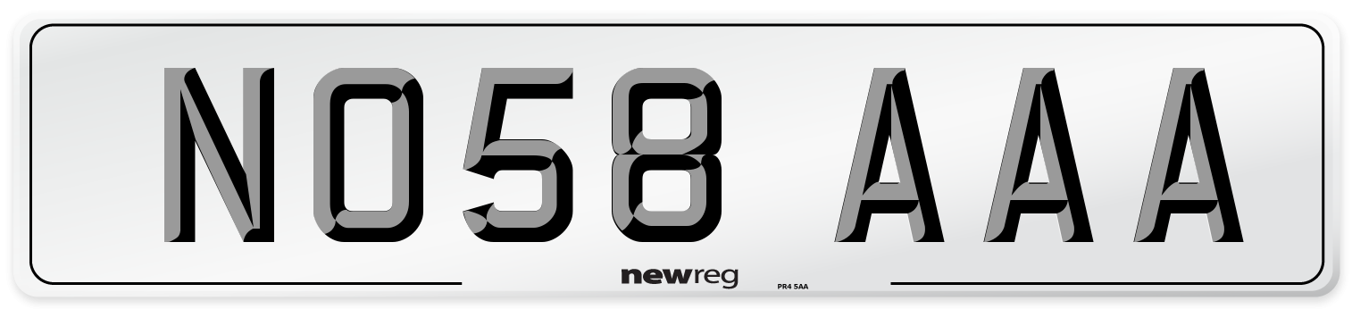 NO58 AAA Number Plate from New Reg